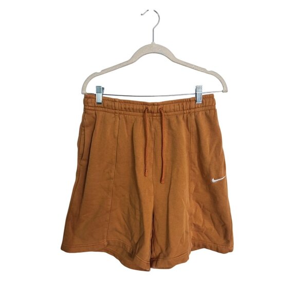 Nike women’s fleece loose fit high rise pocket shorts size‎ M mustard baggy - Picture 1 of 4